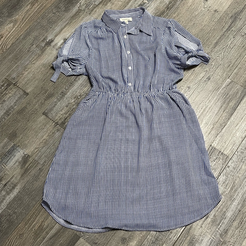 Blue and White Striped Dress